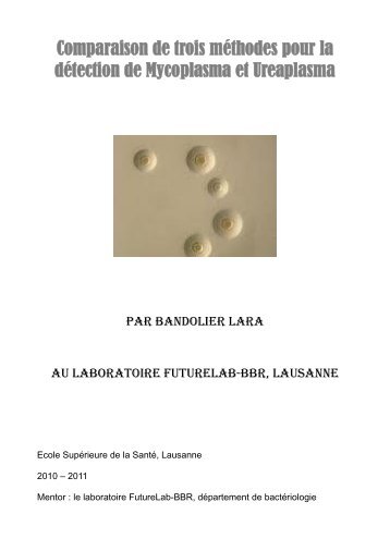 Comparaison de trois méthodes pour la détection de Mycoplasma et ...