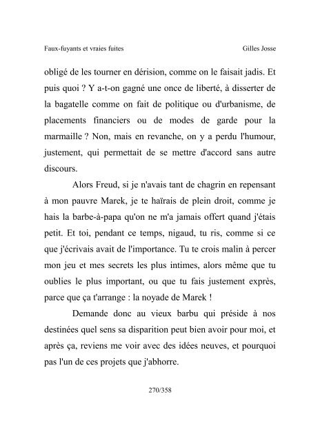 Faux-fuyants et vraies fuites Gilles Josse 1/358