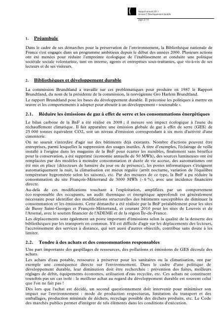 le développement durable - Bibliothèque nationale de France