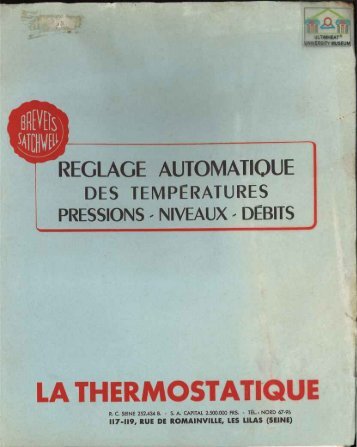La Thermostatique,Satchwell, 1948 - Ultimheat