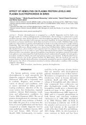 effect of hemolysis on plasma protein levels and - Journal of Wildlife ...
