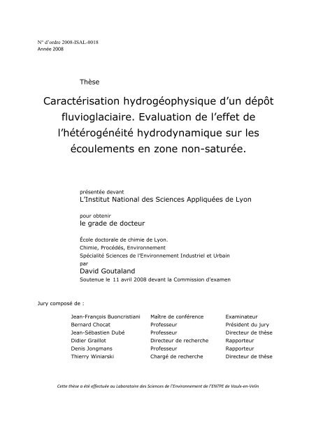 Caractérisation hydrogéophysique d'un dépôt fluvioglaciaire ...