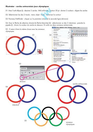 Illustrator - cercles entrecroisés jeux olympiques 01- Avec l'outil ...
