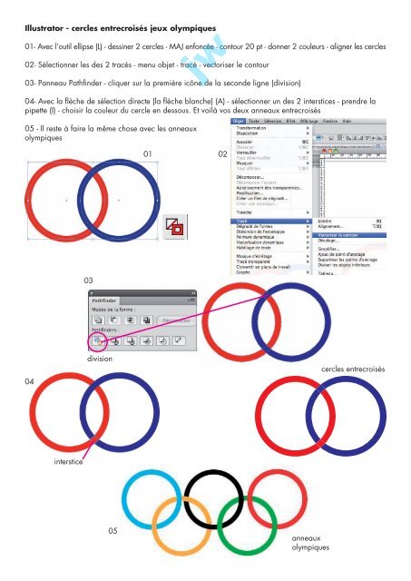 Illustrator - cercles entrecroisés jeux olympiques 01- Avec l'outil ...