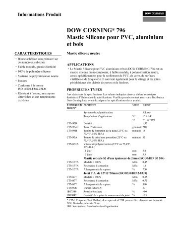 DOW CORNING® 796 Mastic Silicone pour PVC ... - Districolor