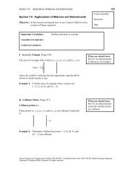 7.8 Applications of Matrices and Determinants - Cengage Learning