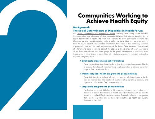 Promoting Health Equity - A Resource to Help Communities Address ...