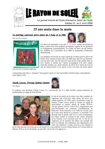 25 ans main dans la main - Commission scolaire des Affluents