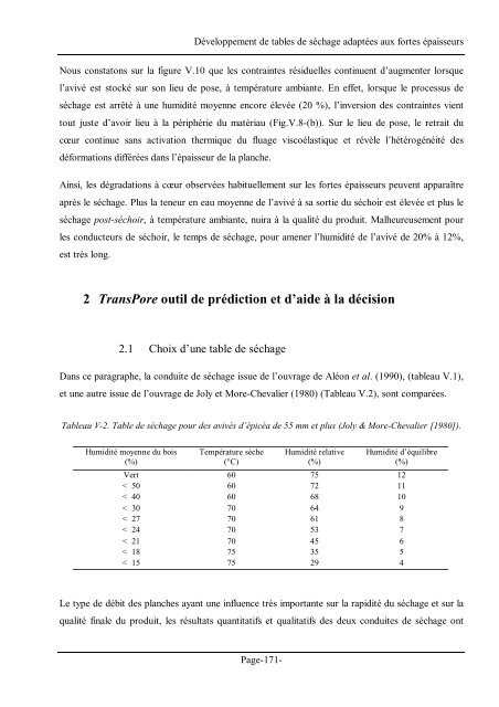 Thèse APPROCHE DÉTERMINISTE DU SÉCHAGE DES AVIVÉS ...