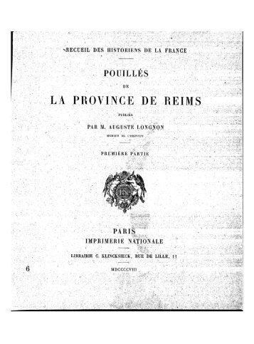 Pouillés de la province de Reims / publ. par M. Auguste Longnon ...