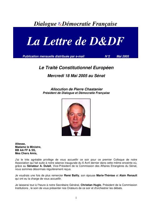 Dialogue Démocratie Française La Lettre de D&DF - my.weblet.biz