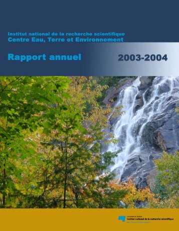 2003-2004 - Centre - Eau Terre Environnement - INRS