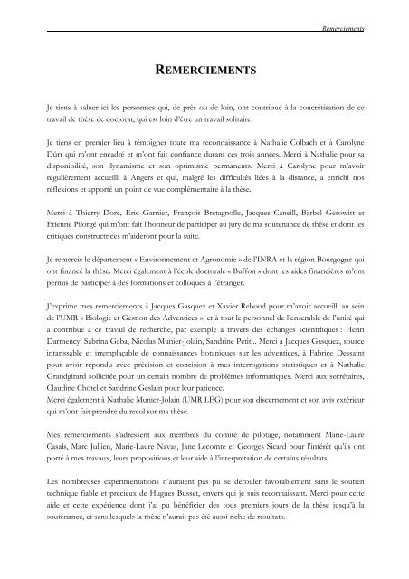 Remerciement These  Titre De La Thèse