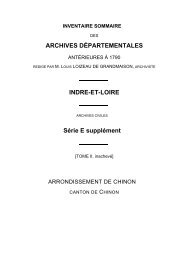 E supplément. Canton de Chinon - Archives départementales