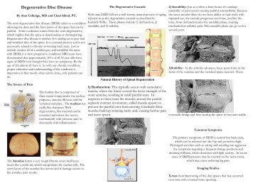 Degenerative Disc Disease - Home Page of Alan Colledge MD