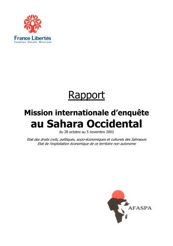 Rapport au Sahara Occidental - Arso