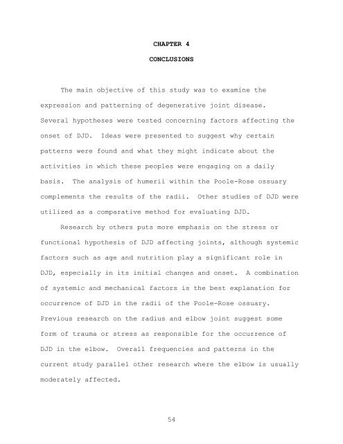 occurrence of degenerative joint disease in the radius: analysis