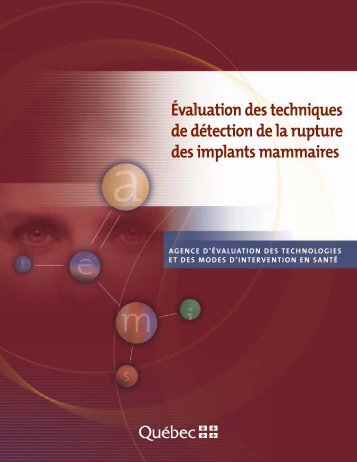 Évaluation des techniques de détection de la rupture des ... - INESSS