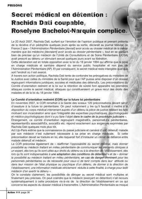 la lettre d'Act Up-Paris n°111 Février 2008