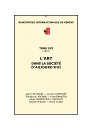 L'art dans la société d'aujourd'hui - Rencontres Internationales de ...