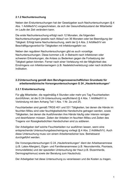 Infoblatt zur Arbeitsmedizinischen Vorsorge - Zahnärztekammer ...