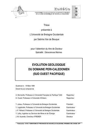 Evolution géologique du domaine Péri-Calédonien. Rapport de Thèse