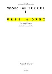 URBI & ORBI, Essai sur la GLOCALISATION - Vincent-Paul Toccoli ...