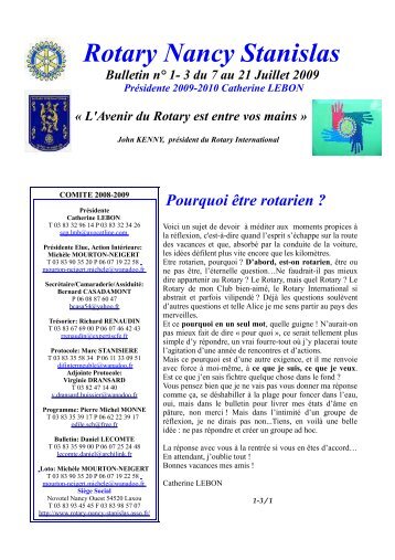Téléchargez ce bulletin au format PDF - Rotary club de Nancy ...