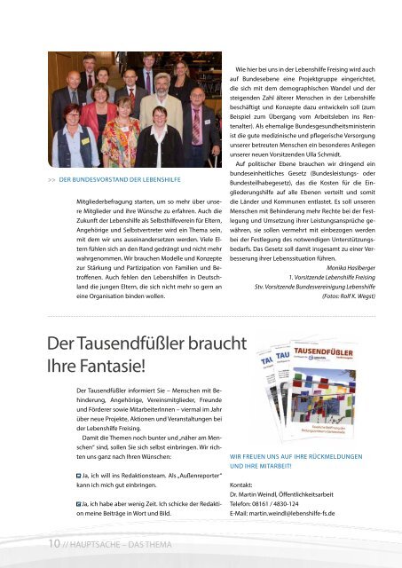 2013 April / Lebenshilfe Freising / Tausendfüßler-Magazin