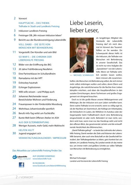 2013 April / Lebenshilfe Freising / Tausendfüßler-Magazin