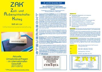 (Flyer Aktuelle Umsatzsteuer f\374r PDF 11-12.FH10) - ZAK Zoll
