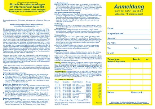 (Flyer Aktuelle Umsatzsteuer f\374r PDF 11-12.FH10) - ZAK Zoll