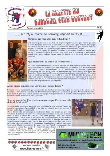 La Gazette du HandBall Club Rouvroy - HBC Rouvroy