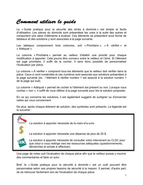 Guide RÉVA pour la sécurité des aînés à domicile - Centre de santé ...