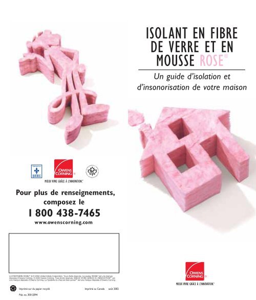 isolant en fibre de verre et en mousse rose - Owens Corning