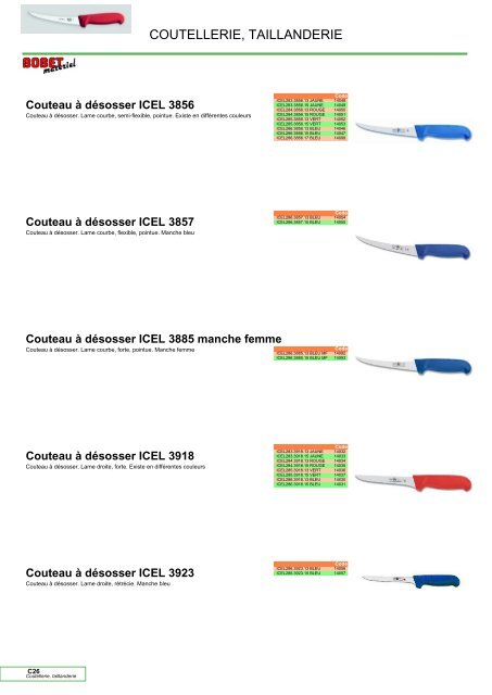 COUTELLERIE, TAILLANDERIE (4.71 Mo) - Bobet-materiel.com