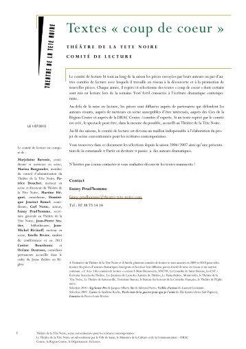 compo pour pdf textes coup de coeur2012.pub - Théâtre de la Tête ...