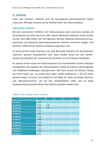 ausführliche Test- und Skalendokumentation - ZPID