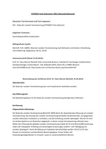 Skala zur Sozialen Verantwortung (SV)-4061_SV_2012 - ZPID
