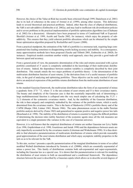 statistique, théorie et gestion de portefeuille - Docs at ISFA