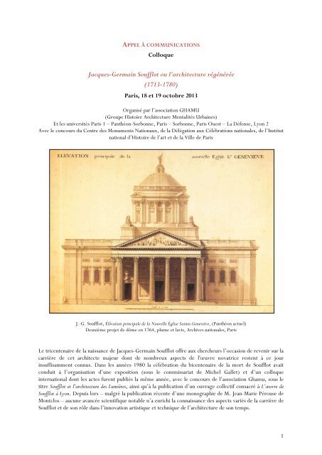 Jacques-Germain Soufflot ou l'architecture régénérée (1713-1780)