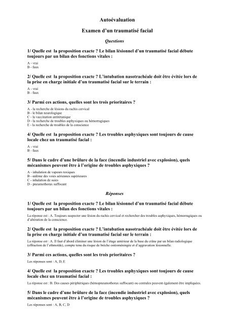 Examen d'un traumatisé facial - EM|consulte