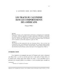 Les traces du caLvinisme dans Les comportements des américains