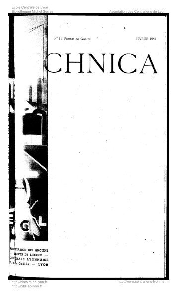 Revue Technica, année 1944, numéro 51 - Histoire de l'École ...