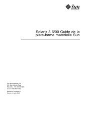 Solaris 8 6/00 Guide de la plate-forme matÃ…Â©rielle Sun - Huihoo