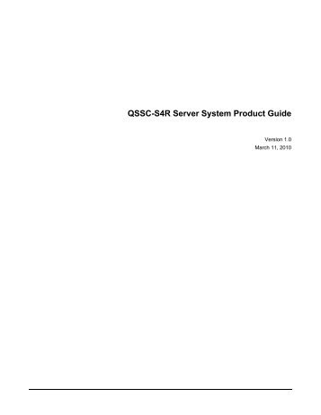 QSSC-S4R Server System Product Guide - CTL