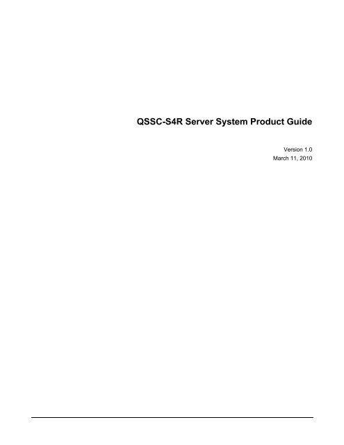 Qssc S4r Server System Product Guide Ctl