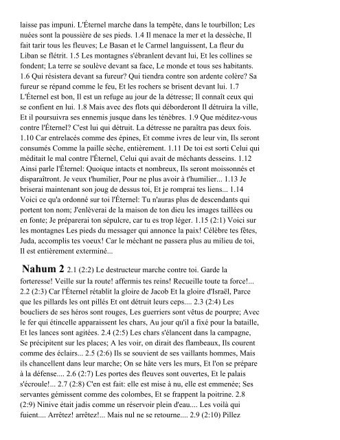 Bible (version Louis Segond 1910) Ancien ... - Bible Studies Net