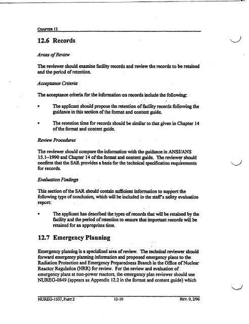 NUREG-1537, Part 2 - NRC