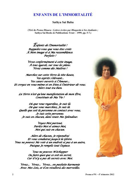 Prema - La revue de l'Organisation Sathya Sai France